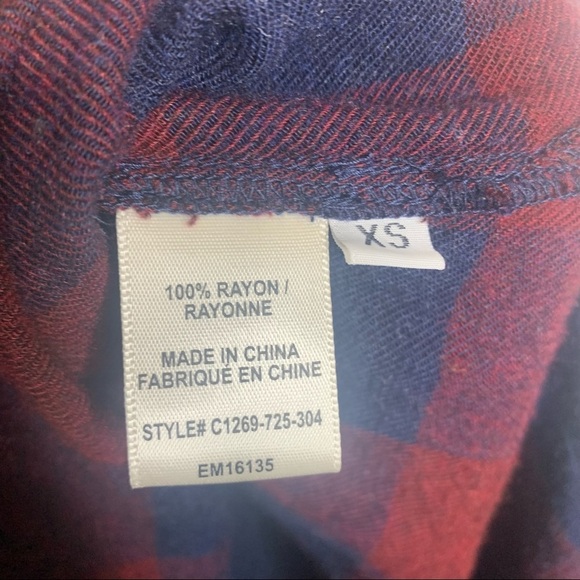 CLOTH & STONE Plaid Off-The-Shoulder Top XS - Picture 2 of 7